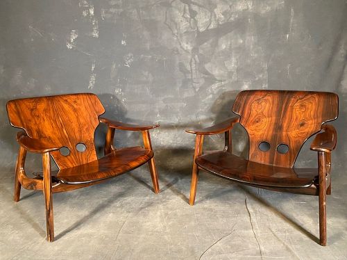 Rare Pair Sergio Rodrigues "Mouse" Armchair C. 1960's