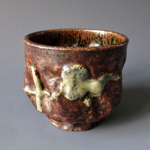 Japanese Antique Chawan with Horses 19th century