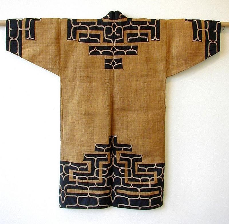 Japanese Ainu Robe, Woven Elm Bark