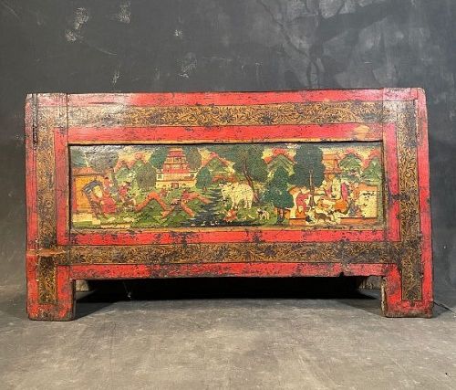 Antique Tibetan Religious Storage Cabinet 18th Century
