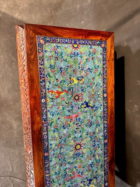 Antique Huanghuali Cloisonne Chinese Altar Table Republic Period