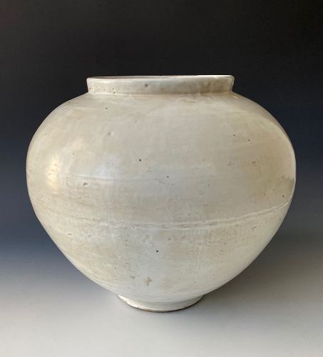 Korean Antique White Porcelain Moon Vase