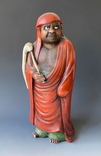 Japanese Antique Ceramic Figure of Bodhidharma