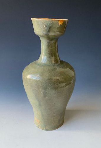 Korean Antique Koryo Dynasty Tall Celadon Vase