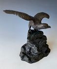 Japanese Antique Bronze Figure of a Hawk
