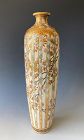 Japanese Antique Tall Satsuma Vase with Flowers