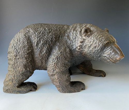 Rare Ainu Black Bear Carving