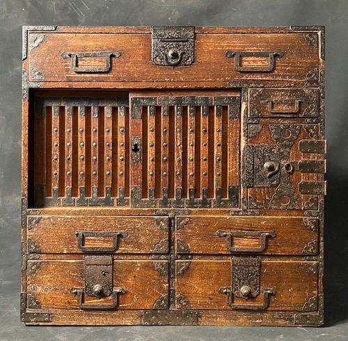 Antique Japanese Choba Tansu Kiri Edo Secret Box