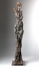 "Figure with Guarded Vision" Ceramic Sculpture by William Schwob