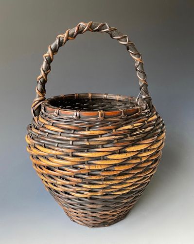 Japanese Antique Bamboo Ikebana Basket