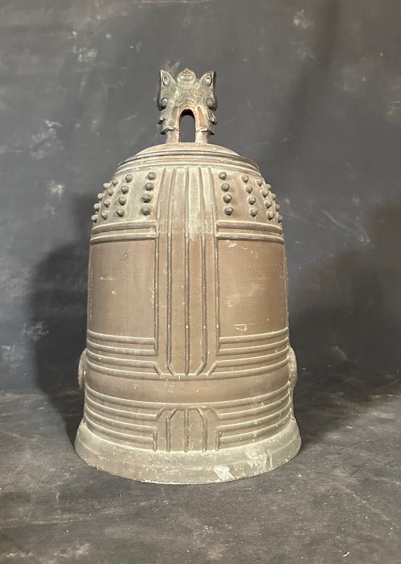 Antique Japanese Bonsho Temple Bell Bronze