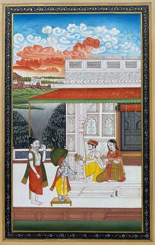 Indian Antique Miniature Painting of Krishna as Shrinathji