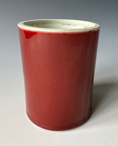 Chinese Porcelain Oxblood Brush Pot