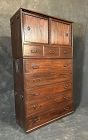 Rare Antique 2 Section Kimono Chest (Isho Tansu) Mulberry Taisho