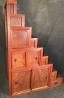 Antique Japanese Kaidan Tansu Stair Chest Keyaki Meiji