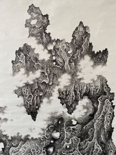 A Scroll Painting of a Large Scholar's Rock by Li Yong