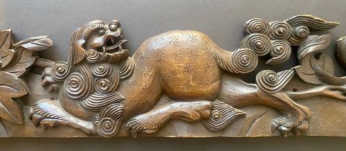 Japanese Antique Fu-dog Carving for Temple