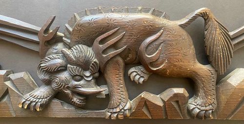 Japanese Antique Baku Carving for Temple