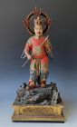 Antique Japanese Polychrome Buddhist Figure