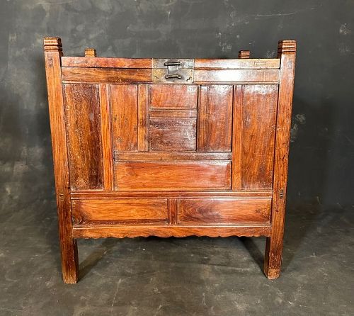 Antique Huanghuali Chinese Grain Coffer Square 17th C