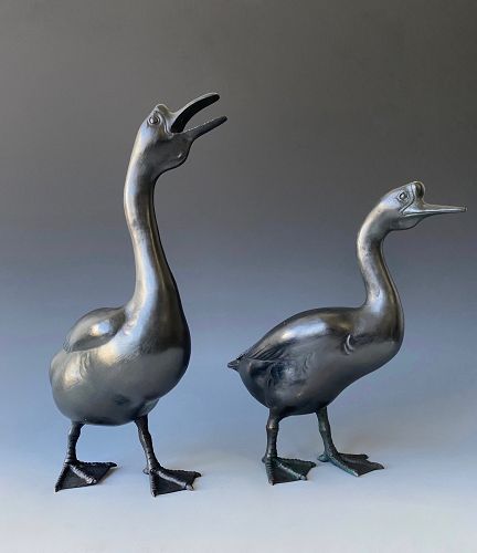 Japanese Antique Bronze Geese