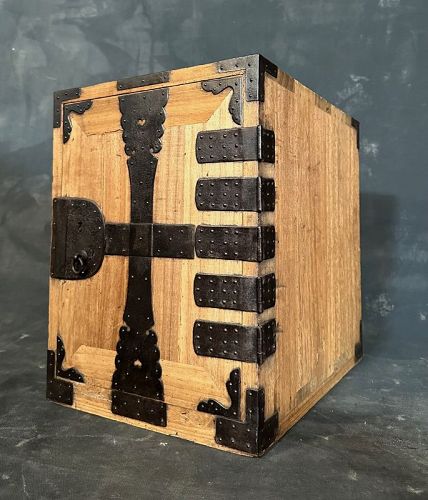Antique Japanese Tansu Chest Merchant Safe Box