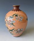 Japanese Antique Cloisonne Vase with Butterflies