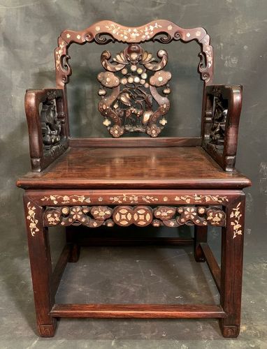Antique Chinese Ancestral Hall Chair Hongmu