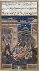 Indian Antique Miniature Painting of Ladies in Courtyard