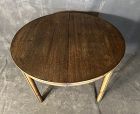 1980’s McGuire Rattan & Walnut Oval Two Leaf Dining Table