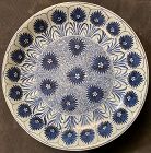 Antique Chinese Blue & White Charger Arabesque Qing Dynasty