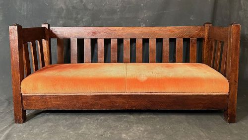 Arts and craft oak mission style couch