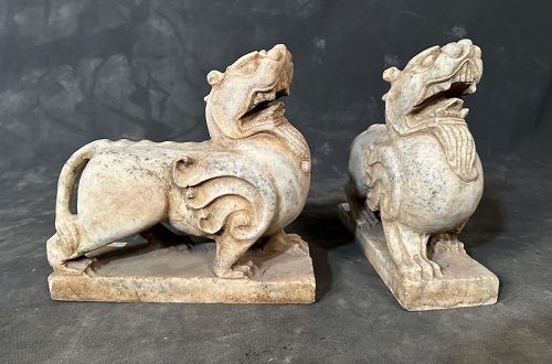 Pair Antique Chinese Mythical Qilin