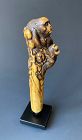 Antique Japanese Monkeys and Persimmons Parasol Handle