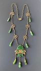 Antique Chinese Silver and Jade Necklace