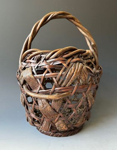 Antique Japanese Ikebana Flower basket