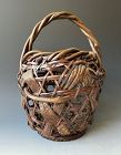 Antique Japanese Ikebana Flower basket