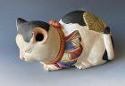 Antique Japanese Sleeping Neko (Cat) Censer