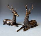 Pair Thai Temple Brass Deer