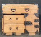 Antique Japanese Kotansu Personal Storage Chest Kiri Edo