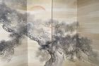 Japanese Pair of Screen Paintings with Pines