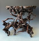 Japanese Natural Burl Side Table