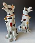 Pair of Chinese Export Porcelain Seated Hound Dogs