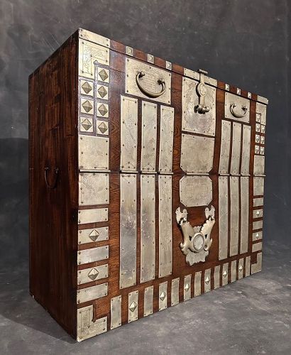 Antique Northern Korean Bandaji Trunk Chest
