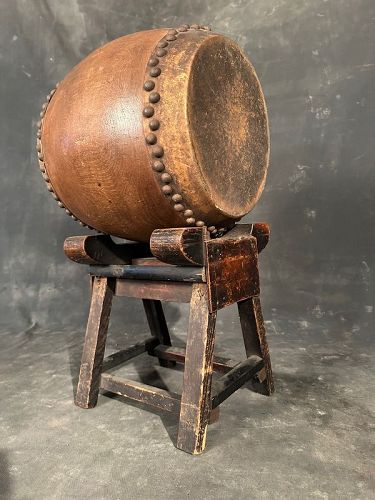 Antique Small Japanese Taiko Drum