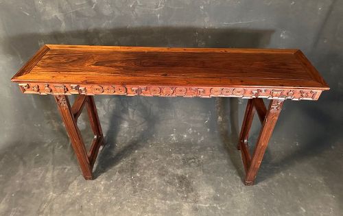 Antique Chinese Huanghuali Altar Table with Auspicious Motifs