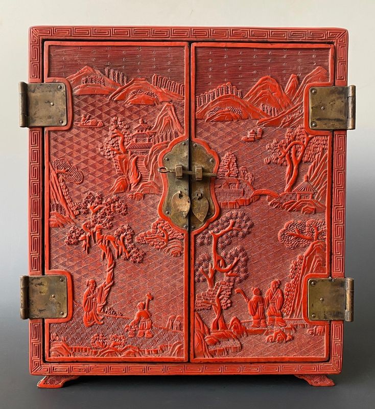 Chinese Antique Small Cinnabar Cabinet (item #1512989)