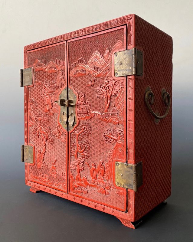 Chinese Antique Small Cinnabar Cabinet (item #1512989)