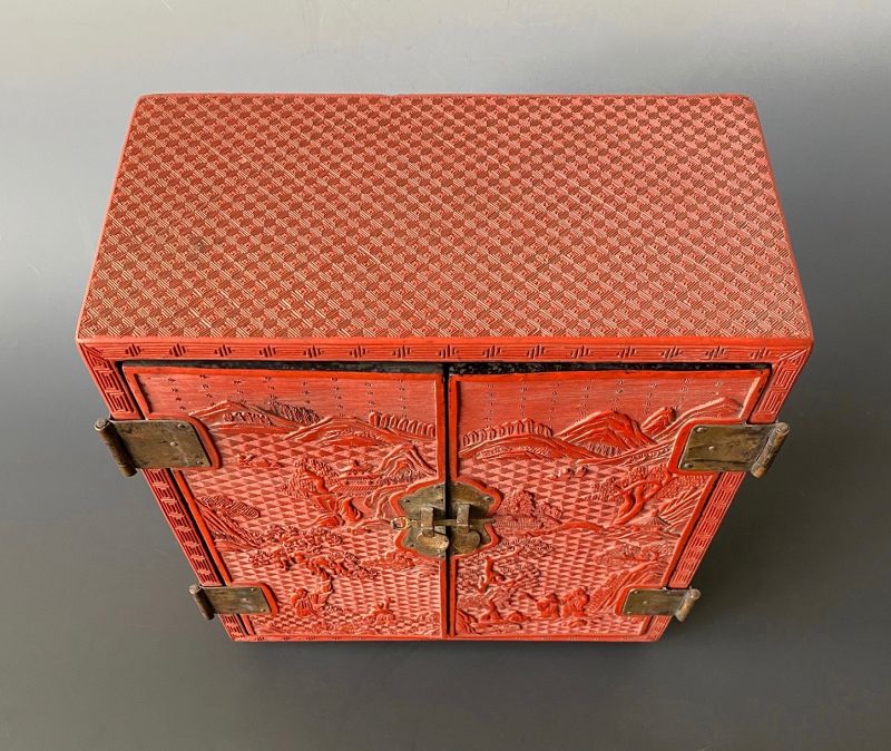 Chinese Antique Small Cinnabar Cabinet (item #1512989)