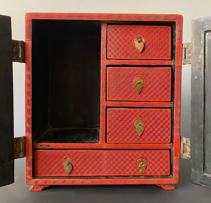Chinese Antique Small Cinnabar Cabinet (item #1512989)